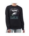 G-iii 4her By Carl Banks Women's Black Philadelphia Eagles Team Logo Graphic Tri-blend Pullover Sweatshirt In Black