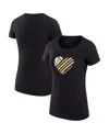 G-iii 4her By Carl Banks Women's Black Pittsburgh Pirates Super-slim Fit Lightweight Heart Graphic T-shirt In Black
