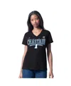 G-iii 4her By Carl Banks Women's Black Ross Chastain Cheer Dance V-neck T-shirt In Black