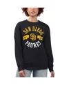 G-iii 4her By Carl Banks Women's Black San Diego Padres Team Logo Fleece Pullover Sweatshirt In Black
