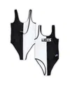 G-iii 4her By Carl Banks Women's Black/white Las Vegas Raiders Last Stand One-piece Swimsuit In Black,white