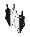 G-iii 4her By Carl Banks Women's Black/white Las Vegas Raiders Last Stand One-piece Swimsuit In Black,white