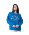 G-iii 4her By Carl Banks Women's Blue Detroit Lions Oversized Feud Sweatshirt In Blue