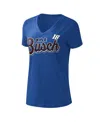 G-iii 4her By Carl Banks Women's Blue Kyle Busch 1st Place V-neck T-shirt In Royal