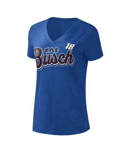G-iii 4her By Carl Banks Women's Blue Kyle Busch 1st Place V-neck T-shirt In Royal