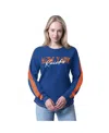 G-iii 4her By Carl Banks Women's Blue New York Knicks Advantage Tri-blend Long Sleeve T-shirt In Blue