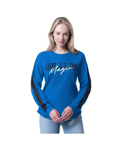 G-iii 4her By Carl Banks Women's Blue Orlando Magic Advantage Tri-blend Long Sleeve T-shirt