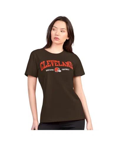 G-iii 4her By Carl Banks Women's Brown Cleveland Browns Super-slim Lightweight Winning Crew T-shirt
