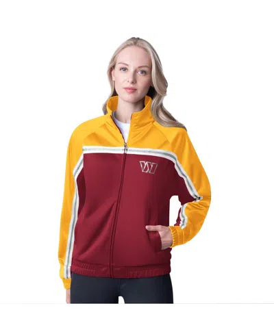 G-iii 4her By Carl Banks Women's Burgundy Washington Commanders Post Game Full-zip Track Jacket