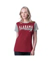 G-iii 4her By Carl Banks Women's Crimson Alabama Crimson Tide Racer Crewneck Ringer T-shirt In Crimson