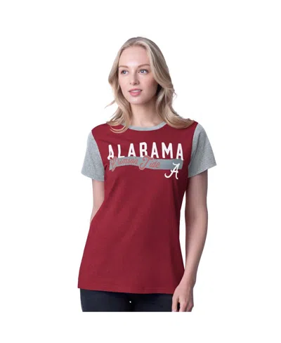 G-iii 4her By Carl Banks Women's Crimson Alabama Crimson Tide Racer Crewneck Ringer T-shirt