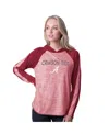 G-iii 4her By Carl Banks Women's Crimson Alabama Crimson Tide Underdog Bling Raglan Long Sleeve Hoodie T-shirt In Multi