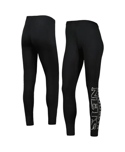 G-III 4HER BY CARL BANKS WOMEN'S G-III 4HER BY CARL BANKS BLACK BROOKLYN NETS STADIUM LEGGINGS