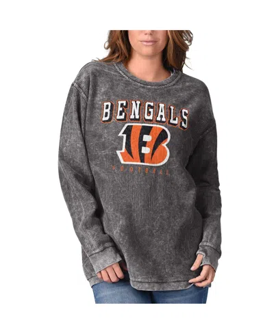 G-iii 4her By Carl Banks Women's  Black Cincinnati Bengals Comfy Cord Pullover Sweatshirt