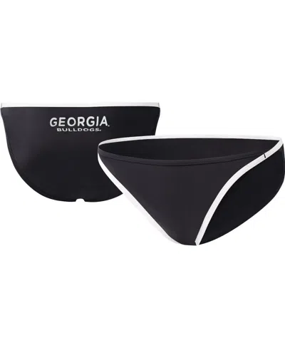G-III 4HER BY CARL BANKS WOMEN'S G-III 4HER BY CARL BANKS BLACK GEORGIA BULLDOGS PLAY ACTION BIKINI BOTTOMS
