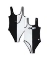 G-iii 4her By Carl Banks Women's Black/white Las Vegas Raiders Last Stand One-piece Swimsuit In Black