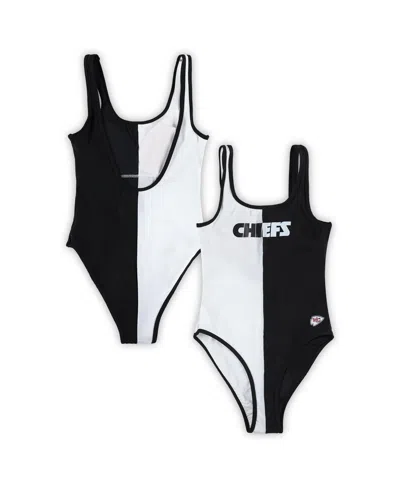 G-III 4HER BY CARL BANKS WOMEN'S G-III 4HER BY CARL BANKS BLACK KANSAS CITY CHIEFS LAST STAND ONE-PIECE SWIMSUIT