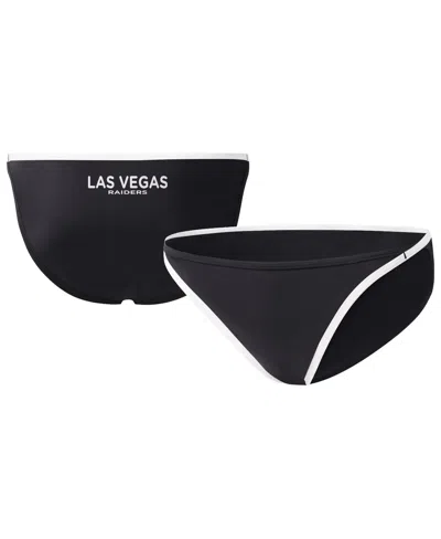G-III 4HER BY CARL BANKS WOMEN'S G-III 4HER BY CARL BANKS BLACK LAS VEGAS RAIDERS PLAY ACTION BIKINI BOTTOM
