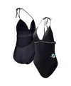 G-iii 4her By Carl Banks Women's  Black Miami Dolphins Full Count One-piece Swimsuit In Black