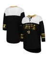 G-iii 4her By Carl Banks Women's  Black, White New Orleans Saints Double Team 3/4-sleeve Lace-up T-sh In Black,white