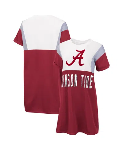 G-iii 4her By Carl Banks Women's  Crimson And White Alabama Crimson Tide 3rd Down Short Sleeve T-shir In Crimson,white
