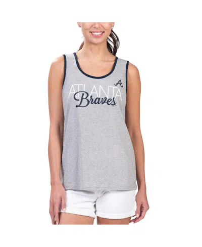 G-iii 4her By Carl Banks Women's  Gray Atlanta Braves Fastest Lap Tank Top