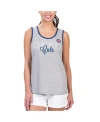 G-III 4HER BY CARL BANKS WOMEN'S G-III 4HER BY CARL BANKS GRAY CHICAGO CUBS FASTEST LAP TANK TOP