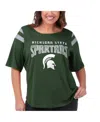 G-iii 4her By Carl Banks Women's  Green Michigan State Spartans Linebacker Half-sleeve T-shirt In Green