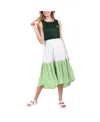 G-III 4HER BY CARL BANKS WOMEN'S G-III 4HER BY CARL BANKS GREEN, NEON GREEN GREEN BAY PACKERS 12TH INNING COLORBLOCK DRESS