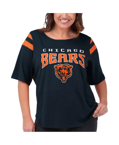 G-iii 4her By Carl Banks Women's  Navy Chicago Bears Plus Size Linebacker T-shirt
