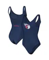 G-iii 4her By Carl Banks Women's  Navy Cleveland Guardians Making Waves One-piece Swimsuit In Navy