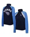 G-iii 4her By Carl Banks Women's  Navy, Light Blue Tennessee Titans Confetti Raglan Full-zip Track Ja In Navy,light Blue