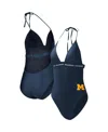 G-iii 4her By Carl Banks Women's  Navy Michigan Wolverines Full Count One-piece Swimsuit In Navy