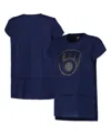 G-iii 4her By Carl Banks Navy Milwaukee Brewers Cheer Fashion T-shirt In Navy