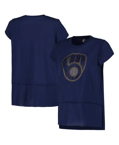 G-III 4HER BY CARL BANKS WOMEN'S G-III 4HER BY CARL BANKS NAVY MILWAUKEE BREWERS CHEER FASHION T-SHIRT