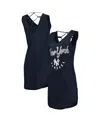 G-iii 4her By Carl Banks Women's  Navy New York Yankees Game Time Slub Beach V-neck Cover-up Dress In Navy