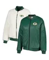 G-iii 4her By Carl Banks Women's  Oatmeal And Green Green Bay Packers Switchback Reversible Full-zip In Oatmeal,green