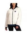 G-iii 4her By Carl Banks Women's  Oatmeal, Navy Dallas Cowboys Switchback Reversible Full-zip Jacket In Oatmeal,navy