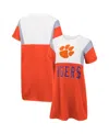 G-iii 4her By Carl Banks Women's  Orange And White Clemson Tigers 3rd Down Short Sleeve T-shirt Dress In Orange,white