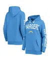 G-iii 4her By Carl Banks Women's  Powder Blue Los Angeles Chargers Extra Point Pullover Hoodie In Powder Blue