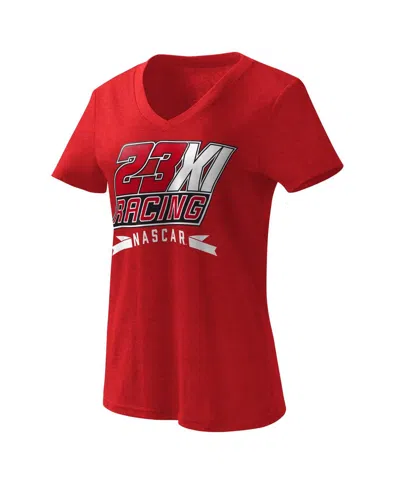 G-iii 4her By Carl Banks Women's  Red 23xi Racing Dream Team V-neck T-shirt