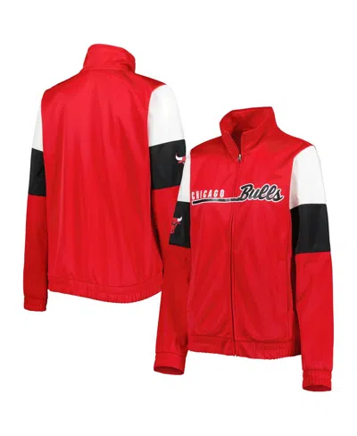 G-III 4HER BY CARL BANKS WOMEN'S G-III 4HER BY CARL BANKS RED CHICAGO BULLS CHANGE UP FULL-ZIP TRACK JACKET