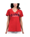 G-iii 4her By Carl Banks Women's  Red Distressed Arizona Diamondbacks Key Move V-neck T-shirt In Red