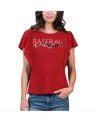 G-iii 4her By Carl Banks Red Los Angeles Angels Crowd Wave T-shirt In Red
