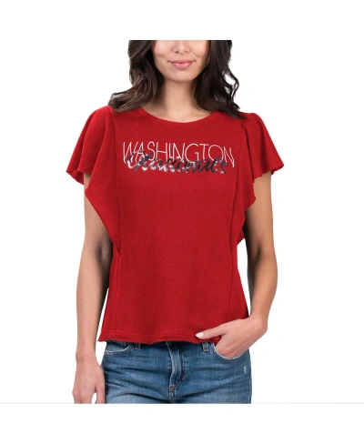 G-iii 4her By Carl Banks Women's  Red Washington Nationals Crowd Wave T-shirt