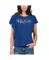 G-iii 4her By Carl Banks Royal Los Angeles Dodgers Crowd Wave T-shirt In Royal