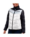 G-iii 4her By Carl Banks Women's  White, Black Las Vegas Raiders New Star Quilted Full-zip Jacket In White,black