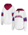 G-iii 4her By Carl Banks White/burgundy Colorado Avalanche Goal Zone Long Sleeve Lace-up Hoodie T-sh In White,burgundy