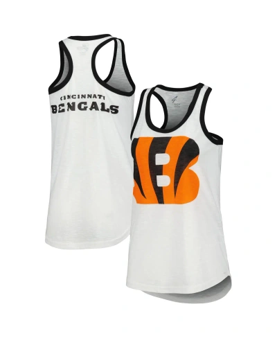 G-iii 4her By Carl Banks Women's  White Cincinnati Bengals Tater Racerback Tank Top