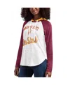 G-iii 4her By Carl Banks Women's  White, Maroon Arizona State Sun Devils From The Sideline Raglan Lon In White,maroon